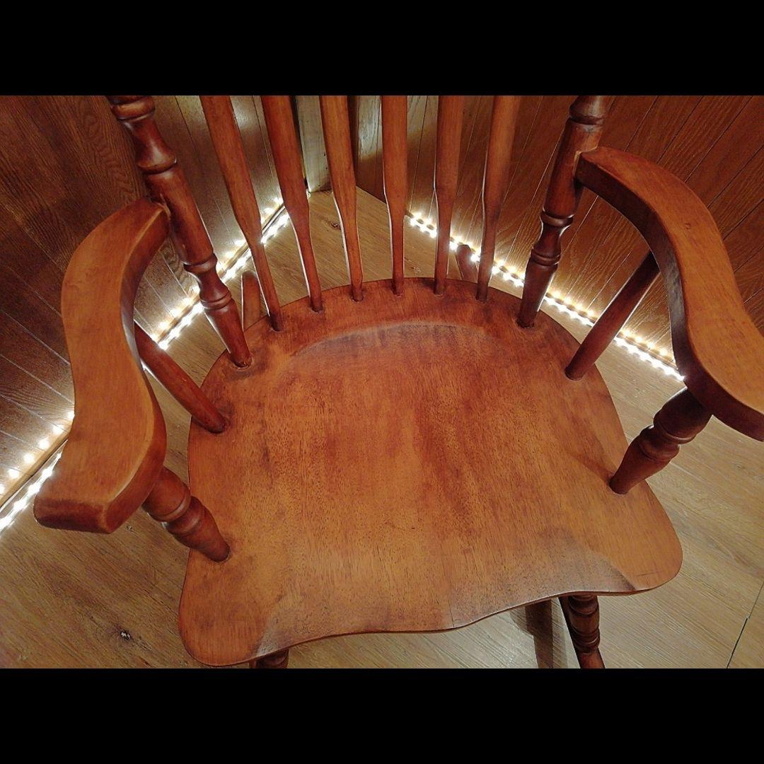 米国アンティーク　ロッキングチェア　大きめ　無垢材　アメリカ