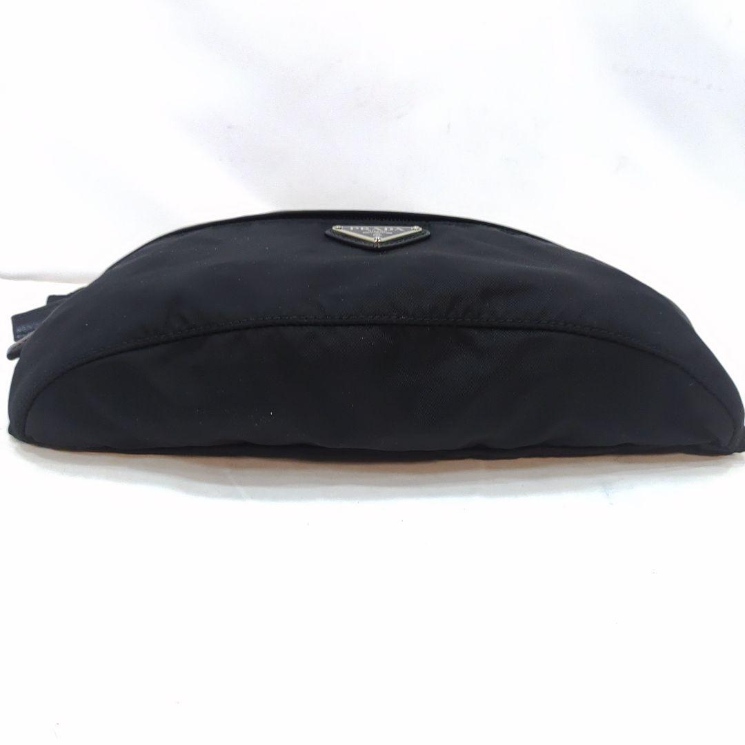 【極美品】プラダ ウエストポーチ サフィアーノ×ナイロン 黒 2VL132