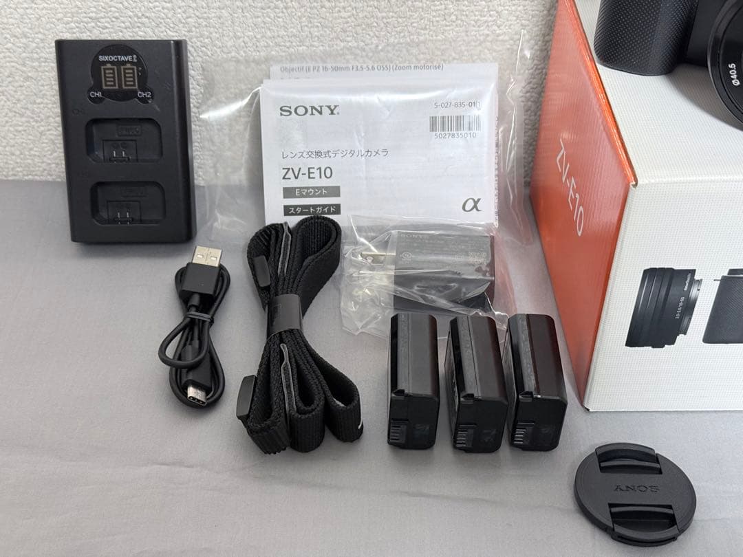 SONY ZV-E10 純正バッテリー3個ズームレンズキット