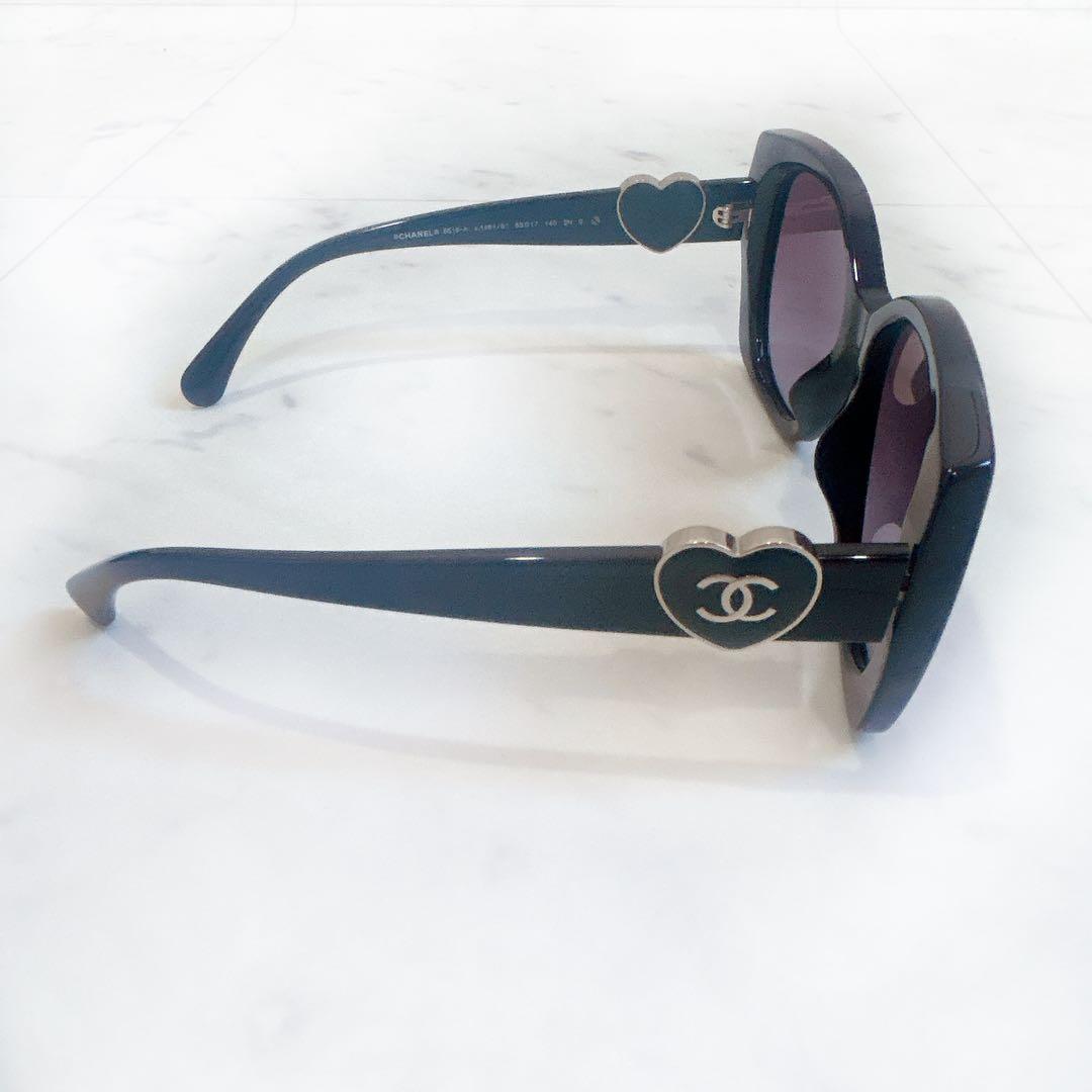 美品 CHANEL スクエアシェイプサングラス ハート ココマーク 完売 希少