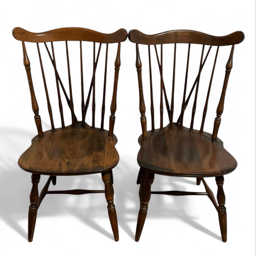 【希少・オールドキツツキ】　飛騨産業　ウィンザーチェア　ヴィンテージ　２脚セット