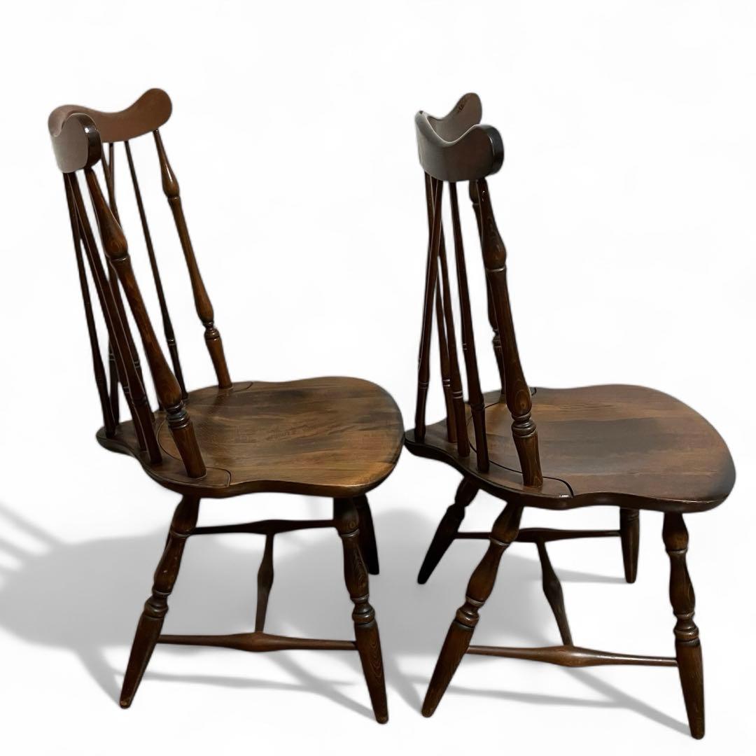 【希少・オールドキツツキ】　飛騨産業　ウィンザーチェア　ヴィンテージ　２脚セット