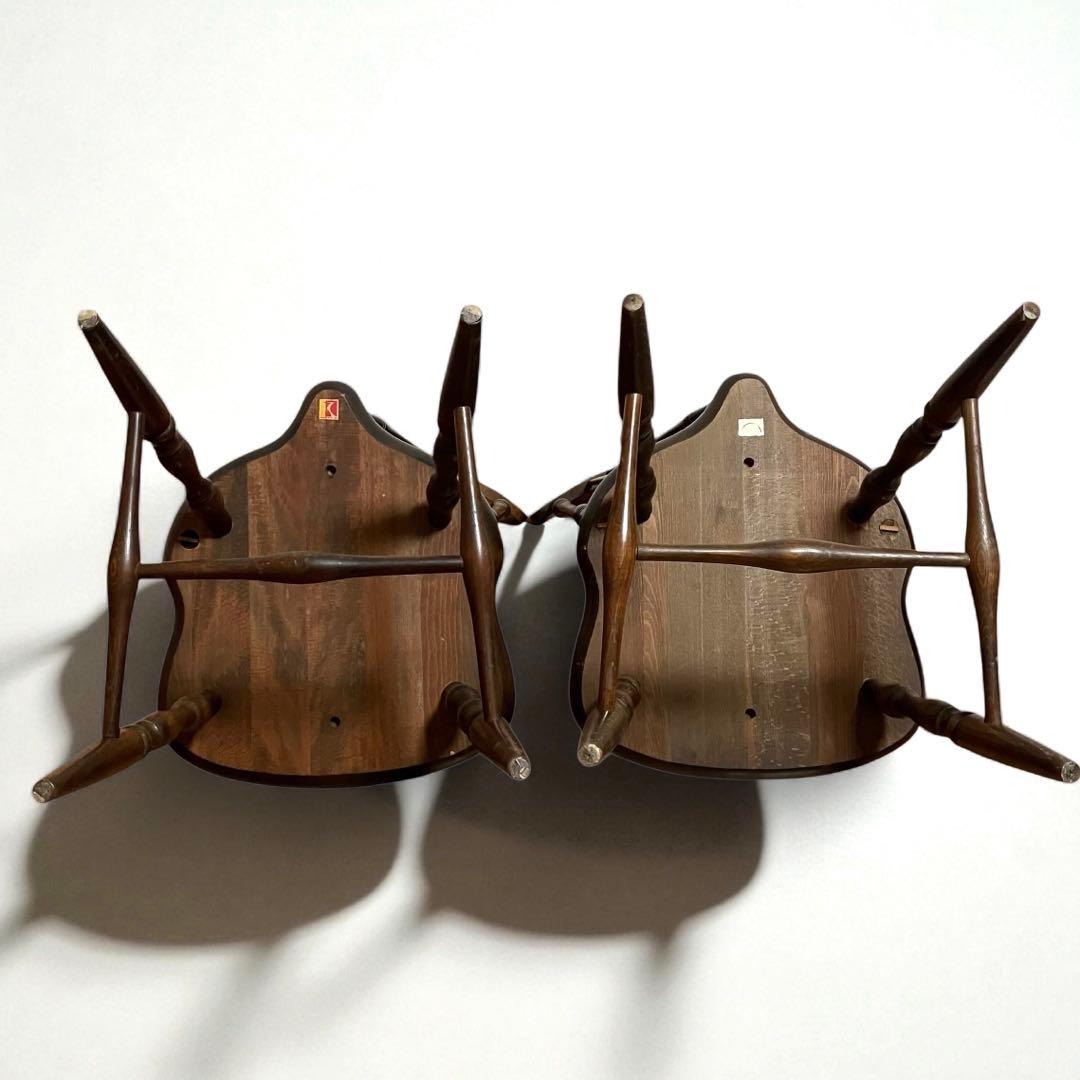 【希少・オールドキツツキ】　飛騨産業　ウィンザーチェア　ヴィンテージ　２脚セット