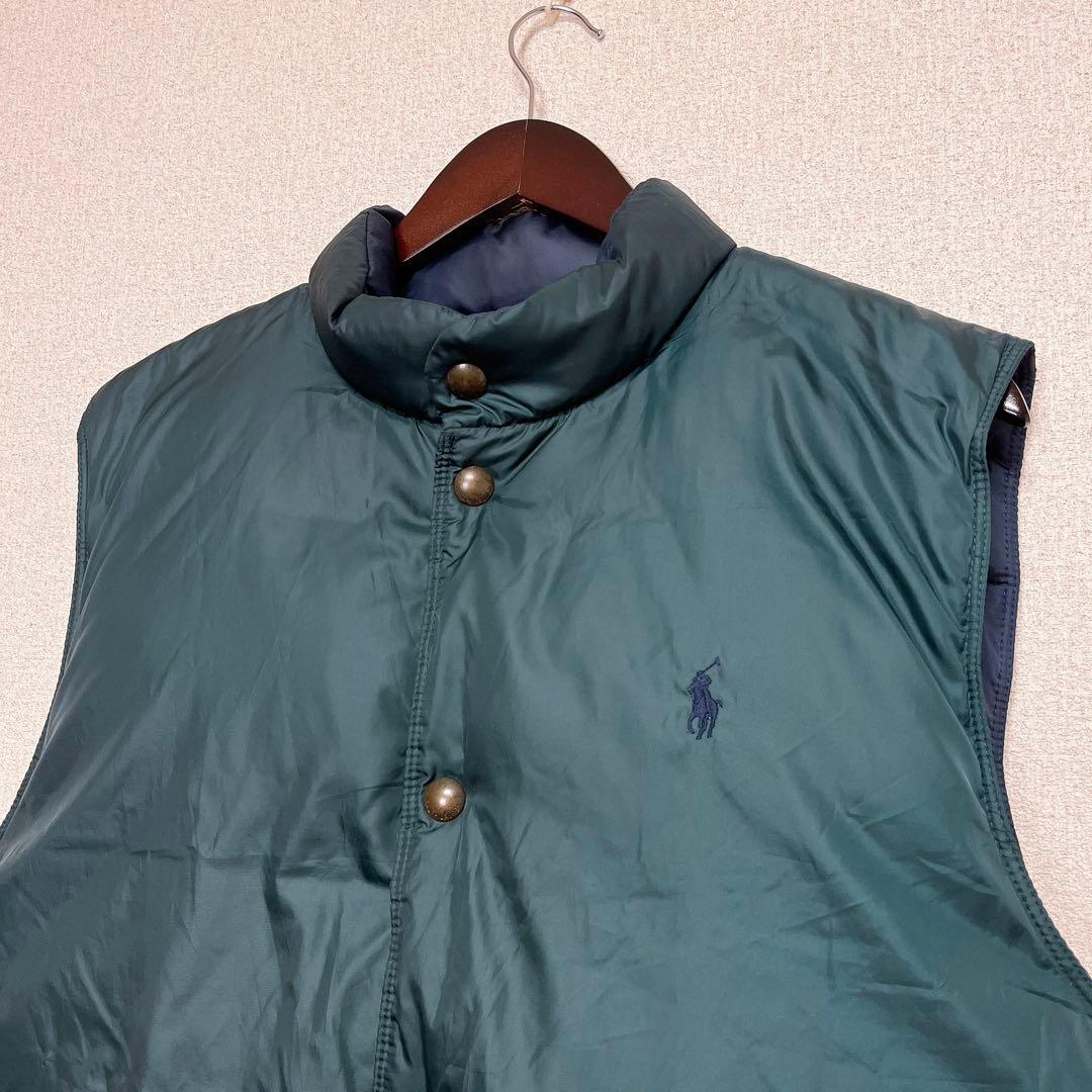 Polo Ralph Lauren ネイビー グリーン ダウン ベスト L