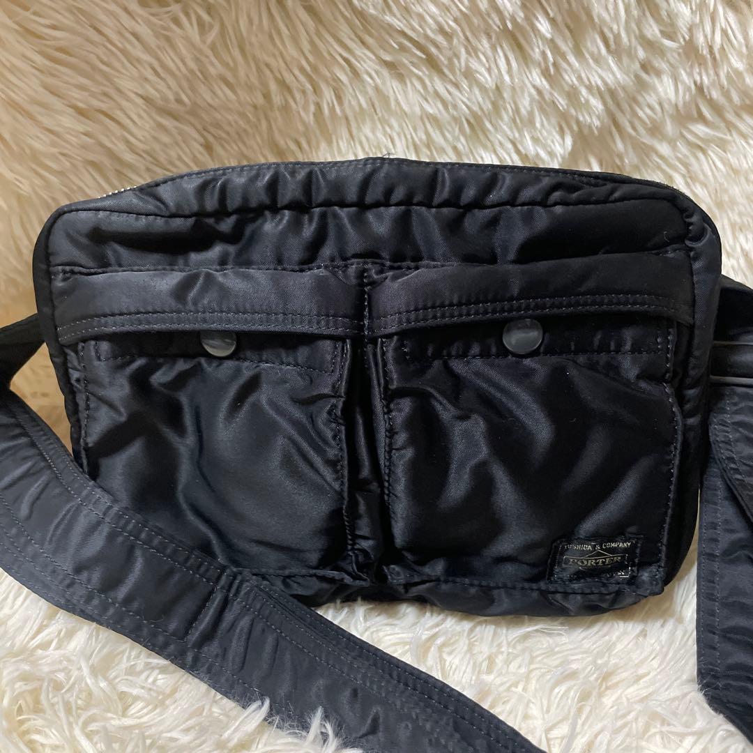 美品　ポーター　タンカー　ショルダーバッグ　2室　ブラック