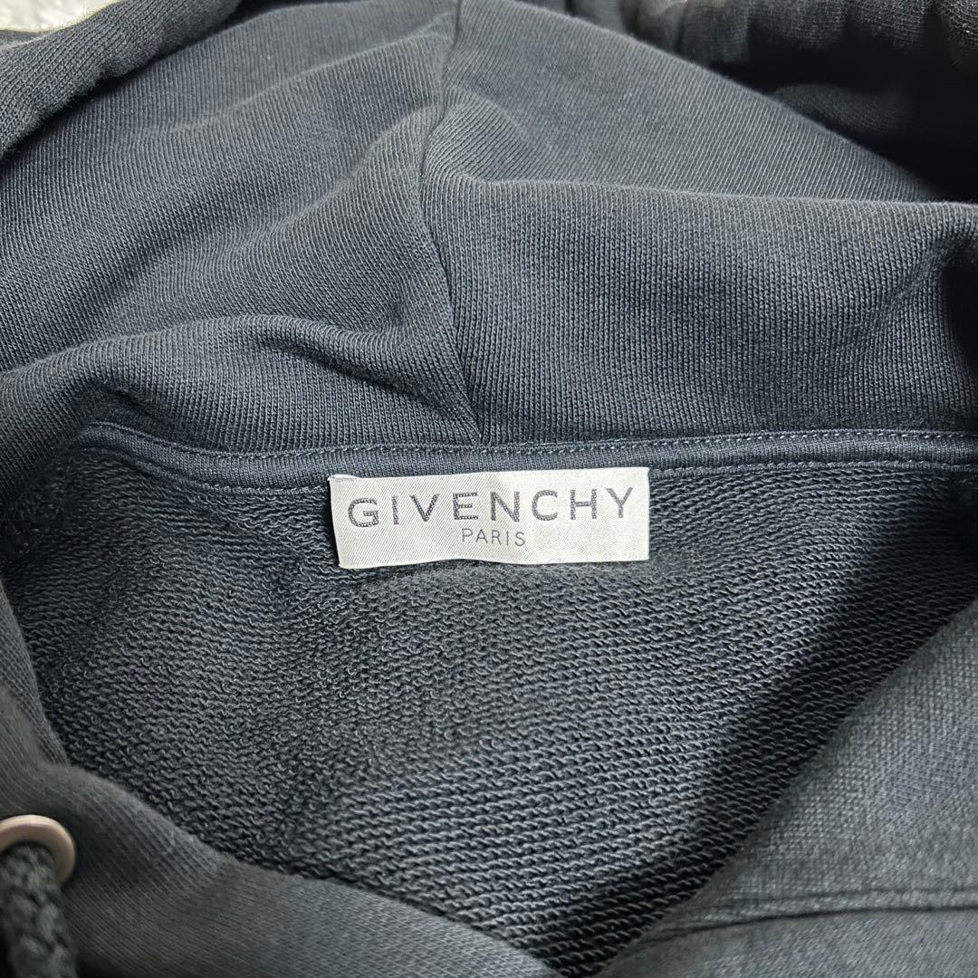 【未使用級・XL】ジバンシー　刺繍ロゴ　パーカー　フーディ　4Gロゴ　黒