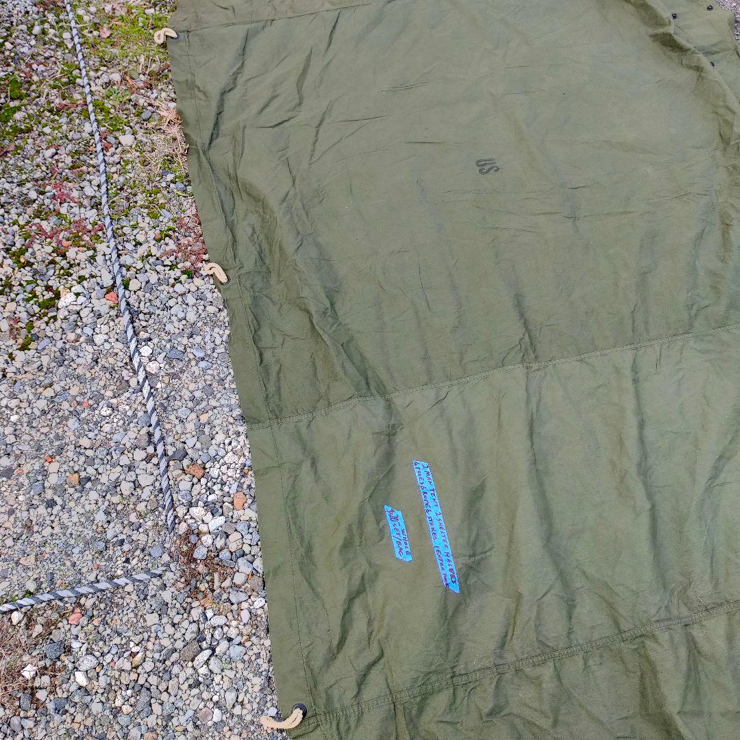 アメリカ軍　パップテント　ハーフテント　シェルター　グラウンドシート　70s