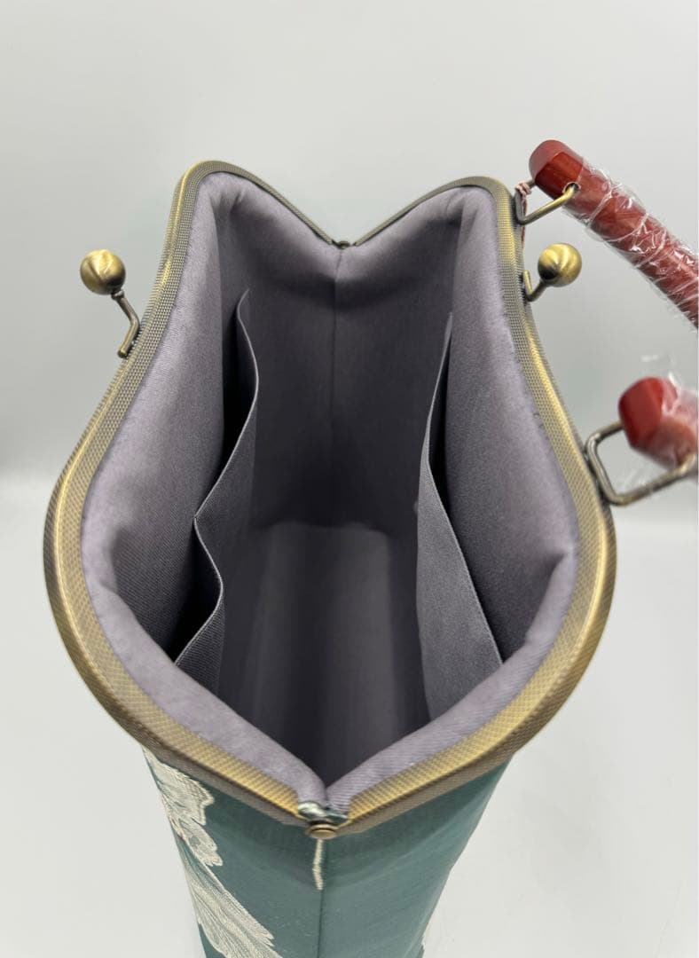 ハンドメイド　大きながま口バッグ　ボタン#59