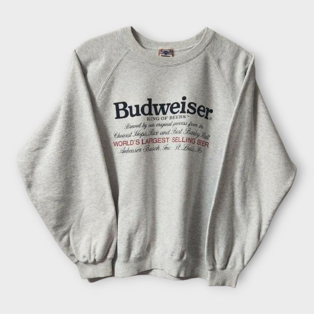 90s　Budweiser　バドワイザー　企業　スウェット　グレー　L相当