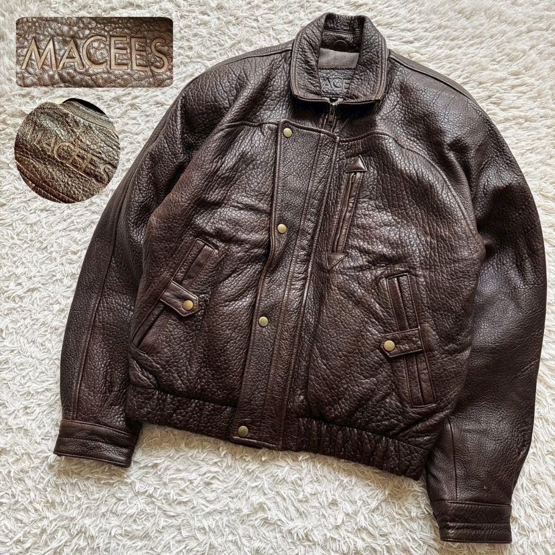 KADOYA MACEES 羊革 肉厚 短丈 レザーブルゾン ボンバージャケット