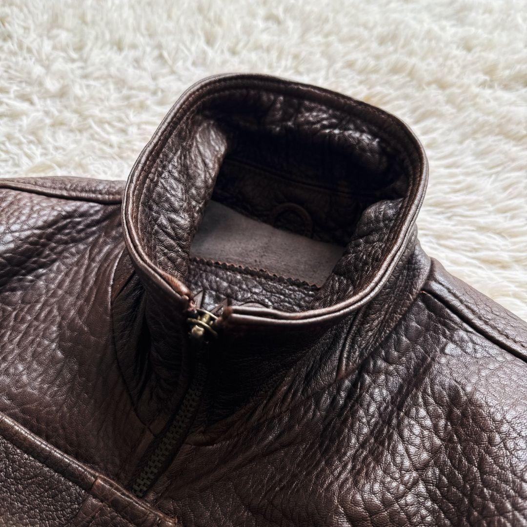 KADOYA MACEES 羊革 肉厚 短丈 レザーブルゾン ボンバージャケット