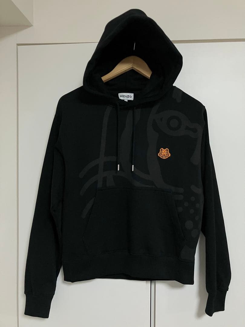 KENZOケンゾーのプルオーバーフーディパーカー　XSサイズ　送料無料　黒