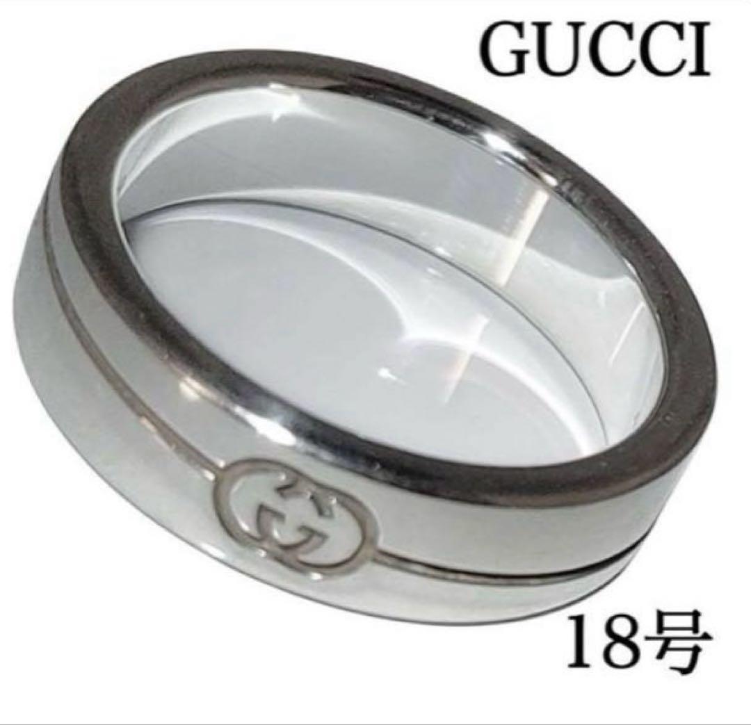 【新品仕上げ】GUCCI ダイアゴナル　インターロッキング　Gリング　18号