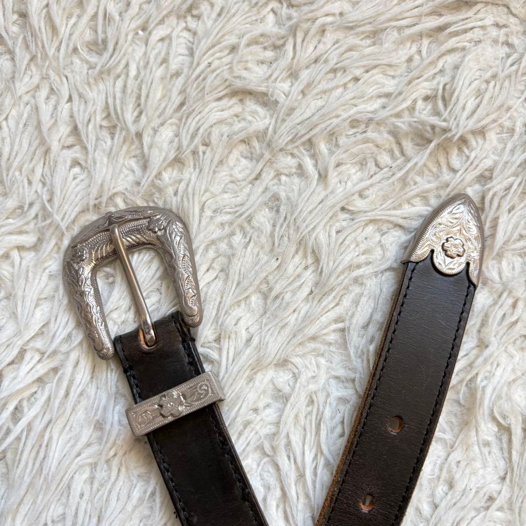 【希少】 Whitehouse cox ウエスタンベルト　B.2259 黒　銀