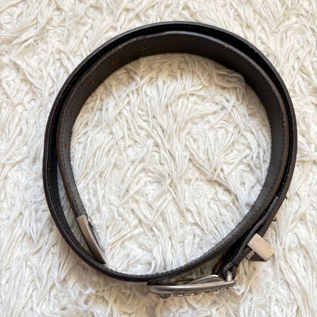 【希少】 Whitehouse cox ウエスタンベルト　B.2259 黒　銀