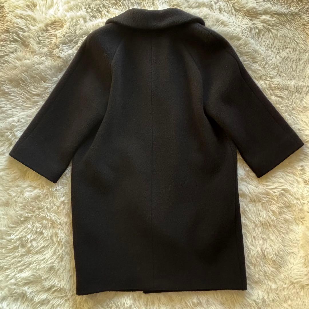 美品★マッキントッシュフィロソフィー　チェスターコート　刻印入りボタン　黒　M