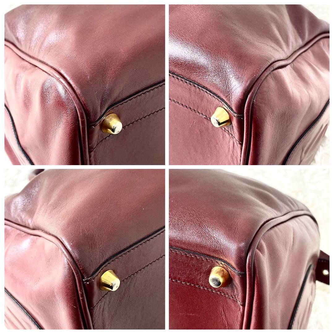 カルティエ　Cartier ボストンバッグ　マストライン　ボルドー　大きいバッグ