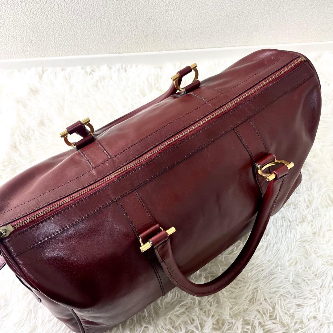 カルティエ　Cartier ボストンバッグ　マストライン　ボルドー　大きいバッグ