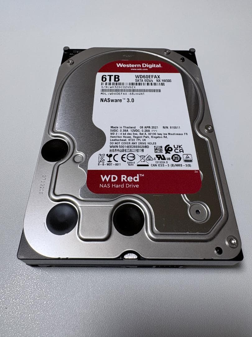 WD Red 6TB HDD WD60EFAX NAS用