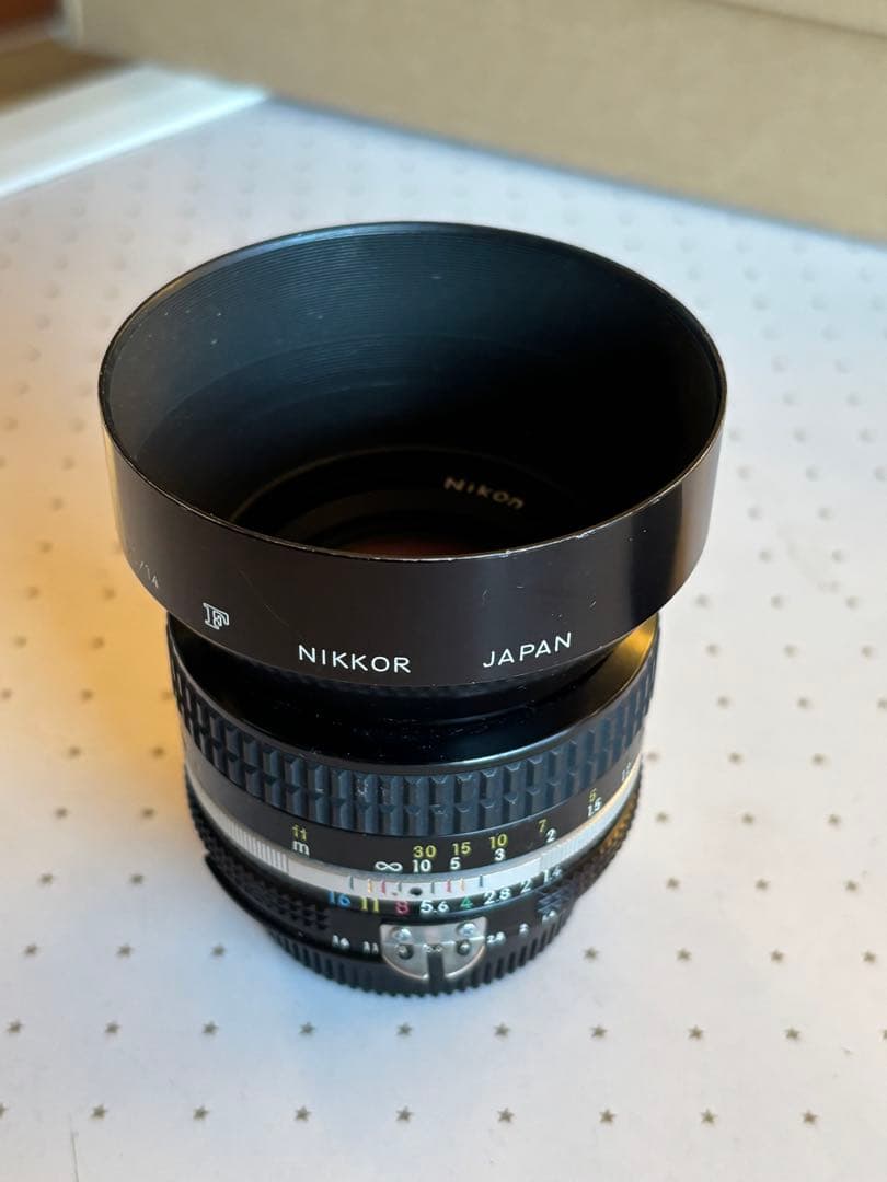★NIKKOR 50mm f/1.4 レンズ フード PLフィルター付き