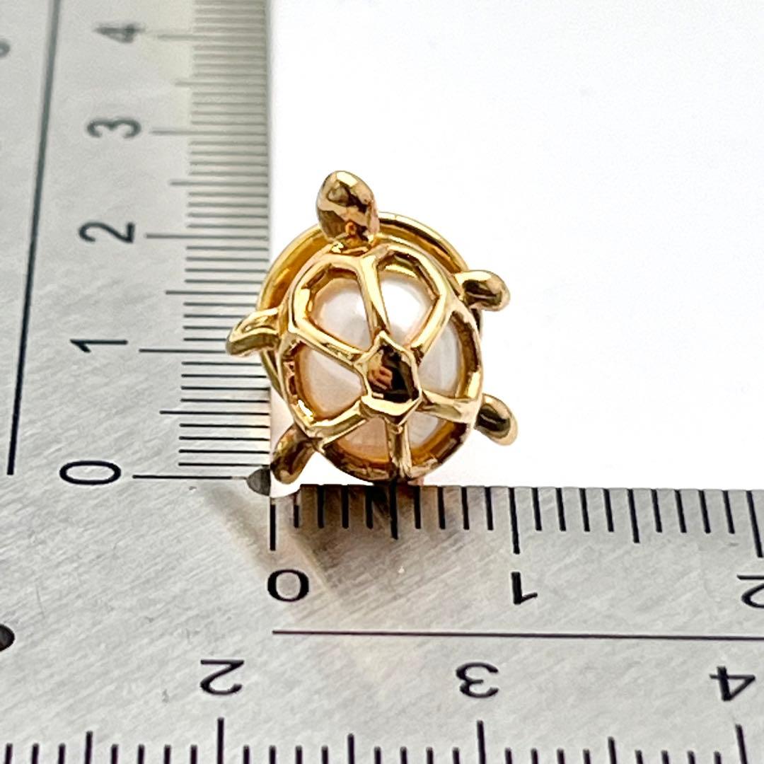 ☆美品☆ミキモト　K18 ピンブローチ　パール　カメ　皇室御用達ブランド