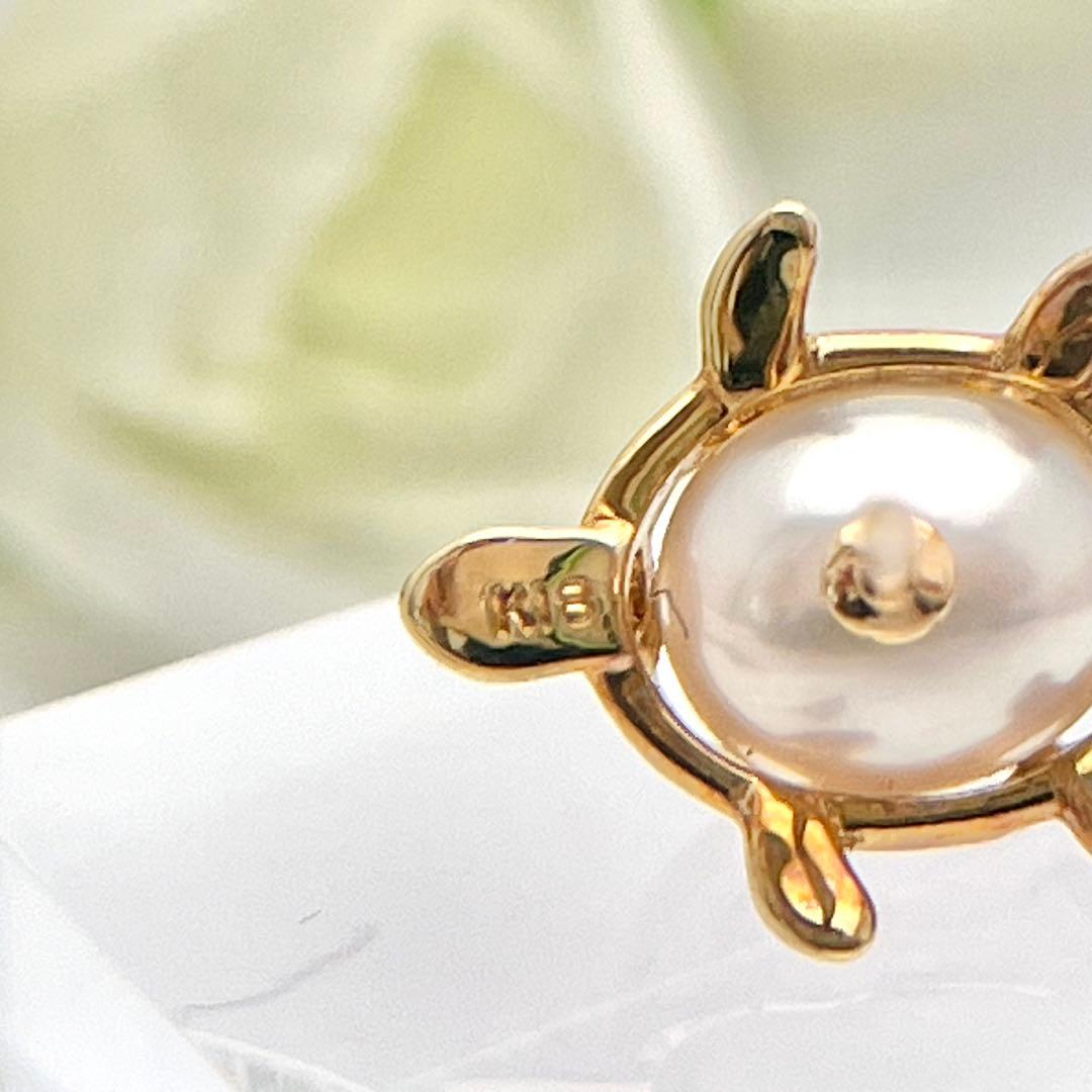 ☆美品☆ミキモト　K18 ピンブローチ　パール　カメ　皇室御用達ブランド