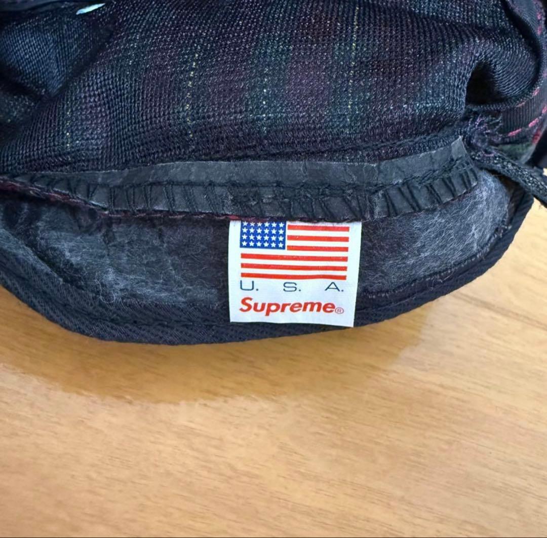 Supreme Small Plaid Camp Cap マルーン 09aw