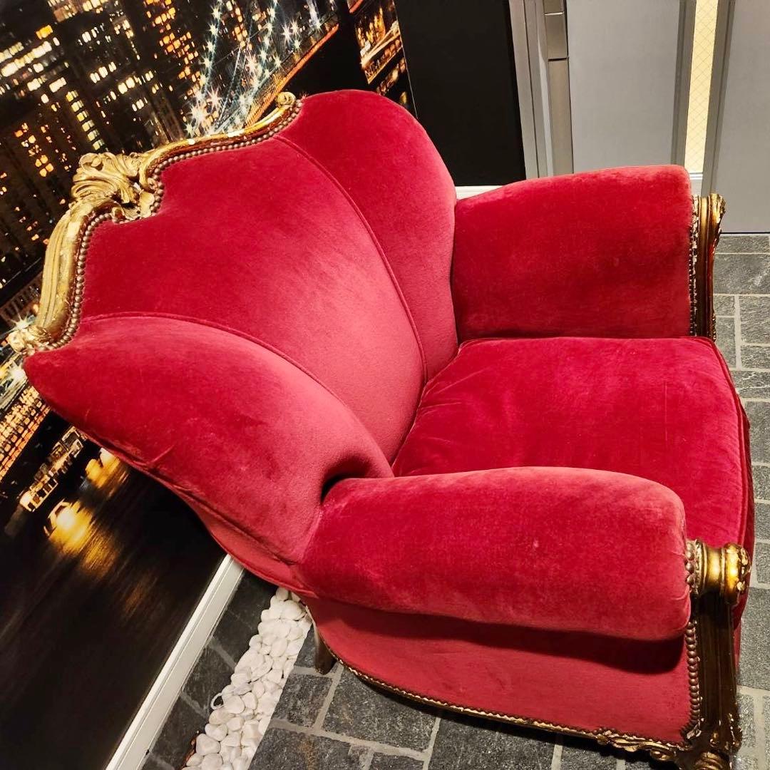 ノットアンティークス　シングルソファ エンペラーズチェア　ロココ　彫刻