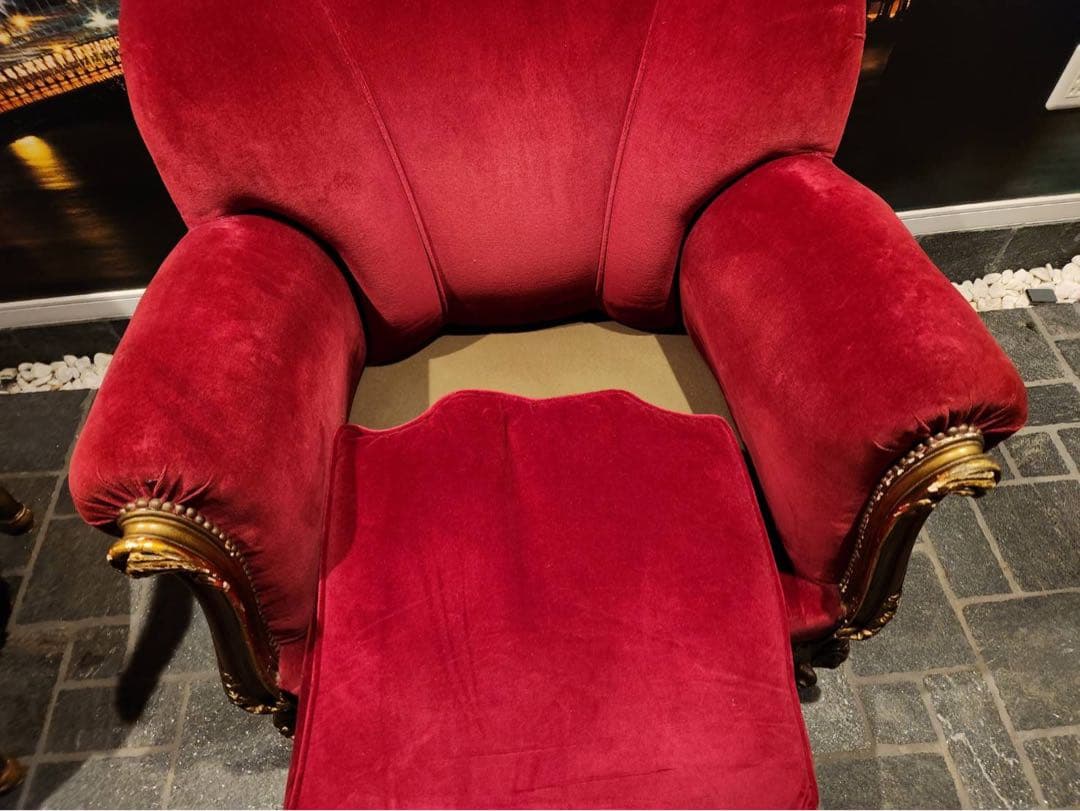 ノットアンティークス　シングルソファ エンペラーズチェア　ロココ　彫刻