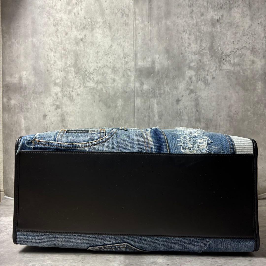 DOLCE&GABBANA デニム ロゴエンブロイダリー トートバッグ 2way