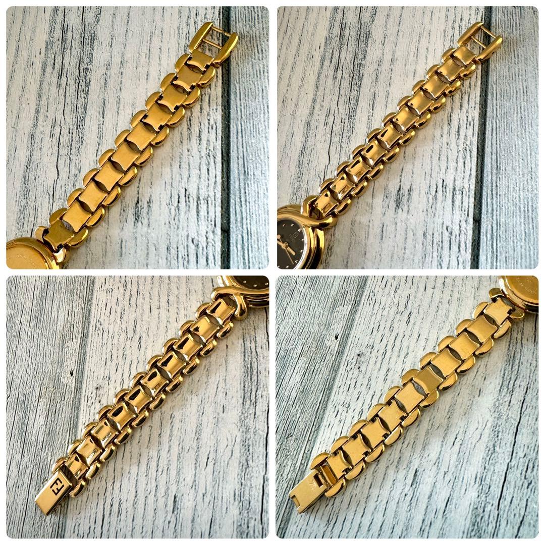 【希少】FENDI フェンディ 腕時計 700L ブラウン シェル ゴールド