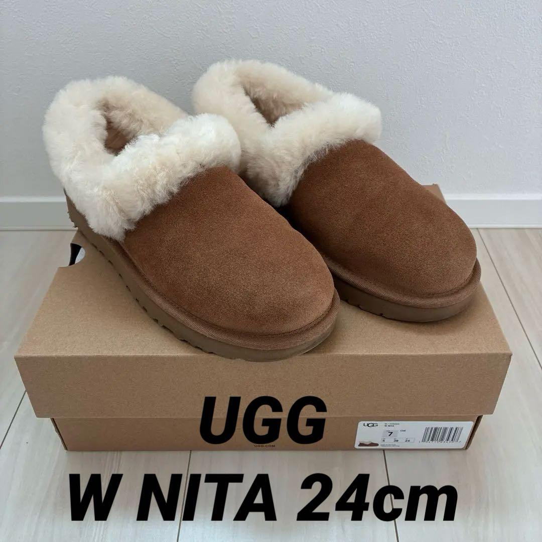 【正規品】美品　ugg アグ　W NITA 24cm ムートン　ブーツ　ショート