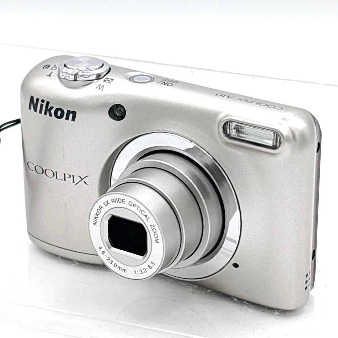 Nikon COOLPIX A10 シルバー 動作確認済 ストラップ付 単三式