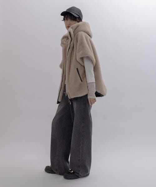 Eimee Law ミンクファー フーディドロスト ベストコート