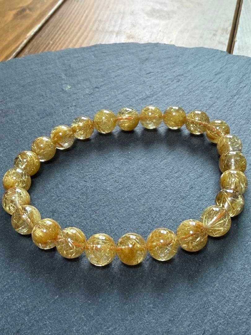 高品質ルチルクォーツ 6mm ブレスレット