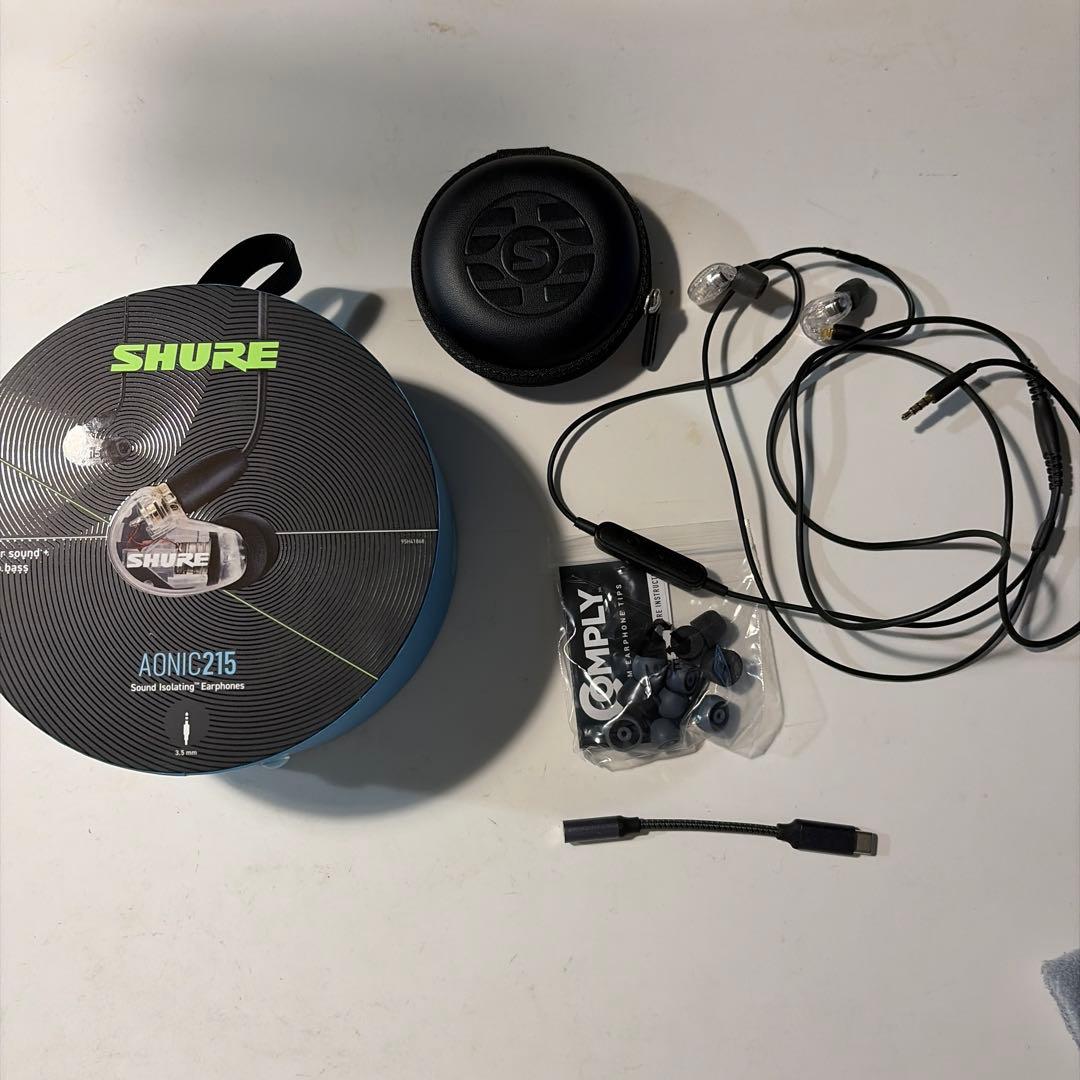 SHURE AONIC215 有線イヤホン マイク付き 美品