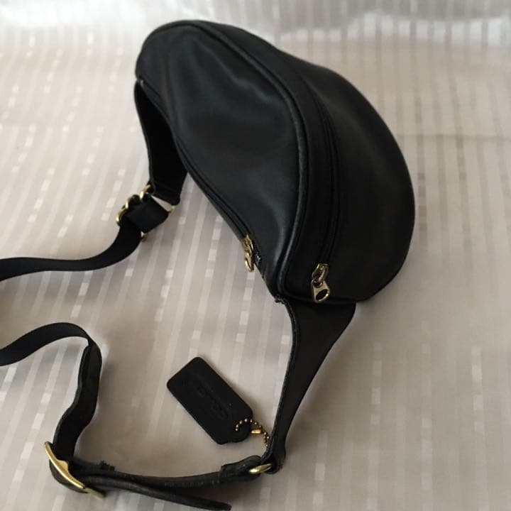 オールドコーチ ウエストバッグ / ショルダーバッグ 黒 レザー