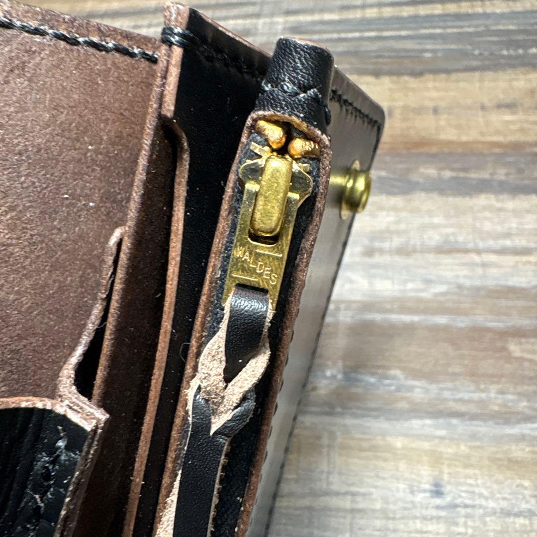 【花鈴】ミドルトラッカーウォレット (茶芯)