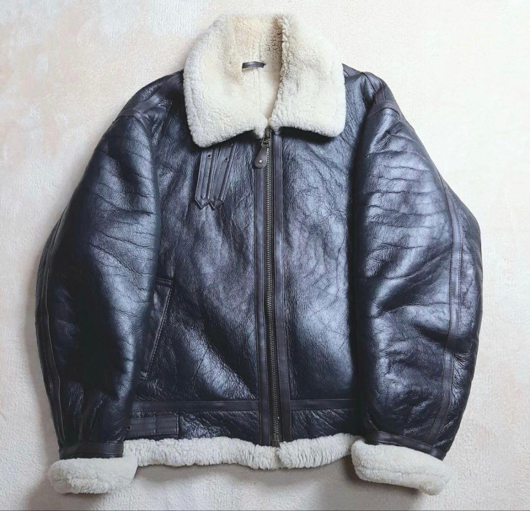あ*あ様 B-3 ムートン本革 フライトジャケット ヴィンテージ 古着 90s