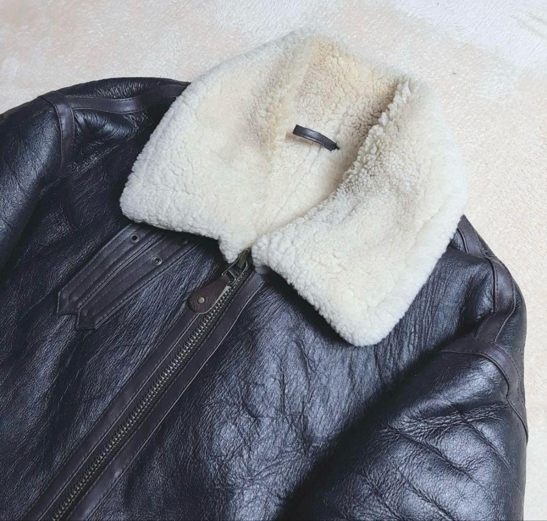 あ*あ様 B-3 ムートン本革 フライトジャケット ヴィンテージ 古着 90s