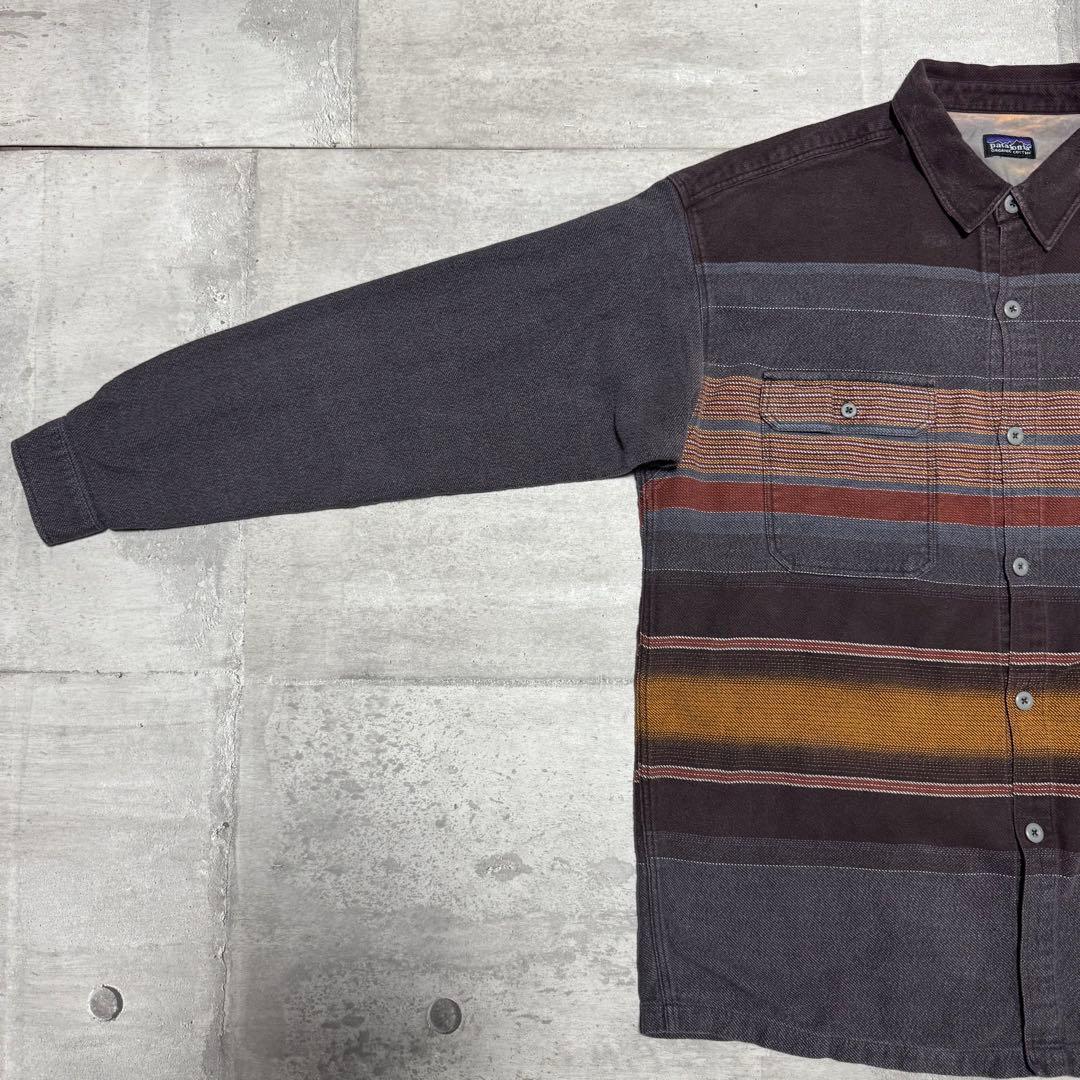 patagonia 02年 ポルトガル製 ? ヘビーフランネルシャツ ブラウン