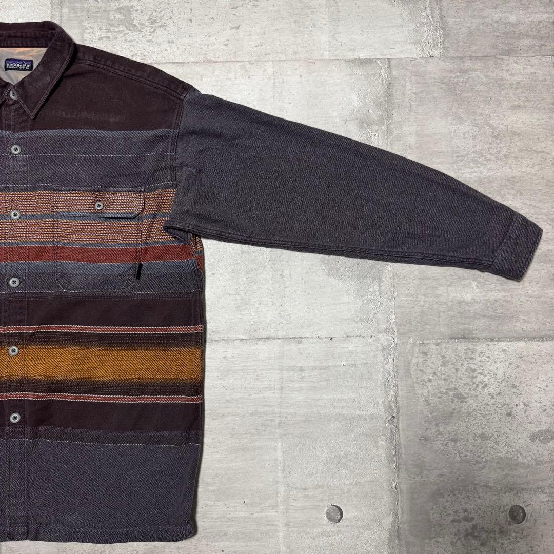 patagonia 02年 ポルトガル製 ? ヘビーフランネルシャツ ブラウン