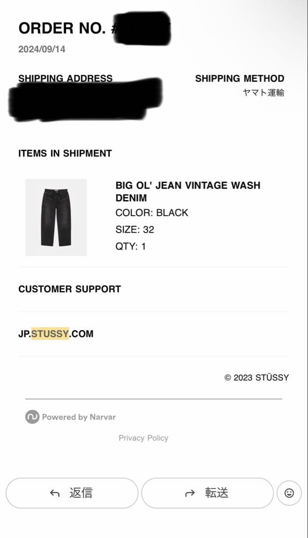 Stussy BIG OL JEAN VINTAGE DENIM 32インチ