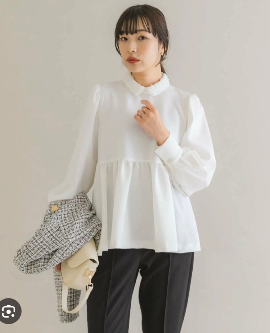 大人気完売！タグ付き！F by ROSSO　レースカラーペプラムブラウス