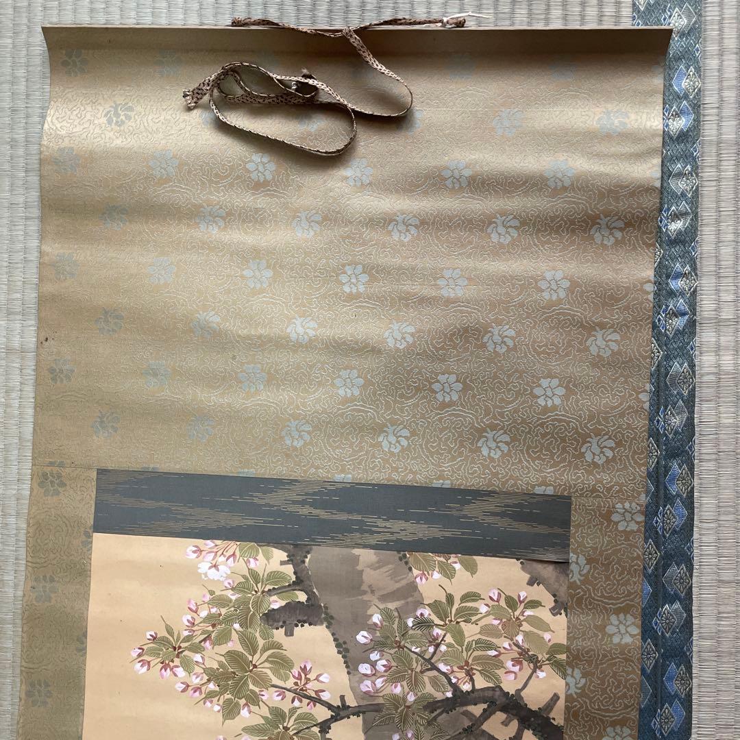 超希少価値あり！春野鶏遊図 掛軸