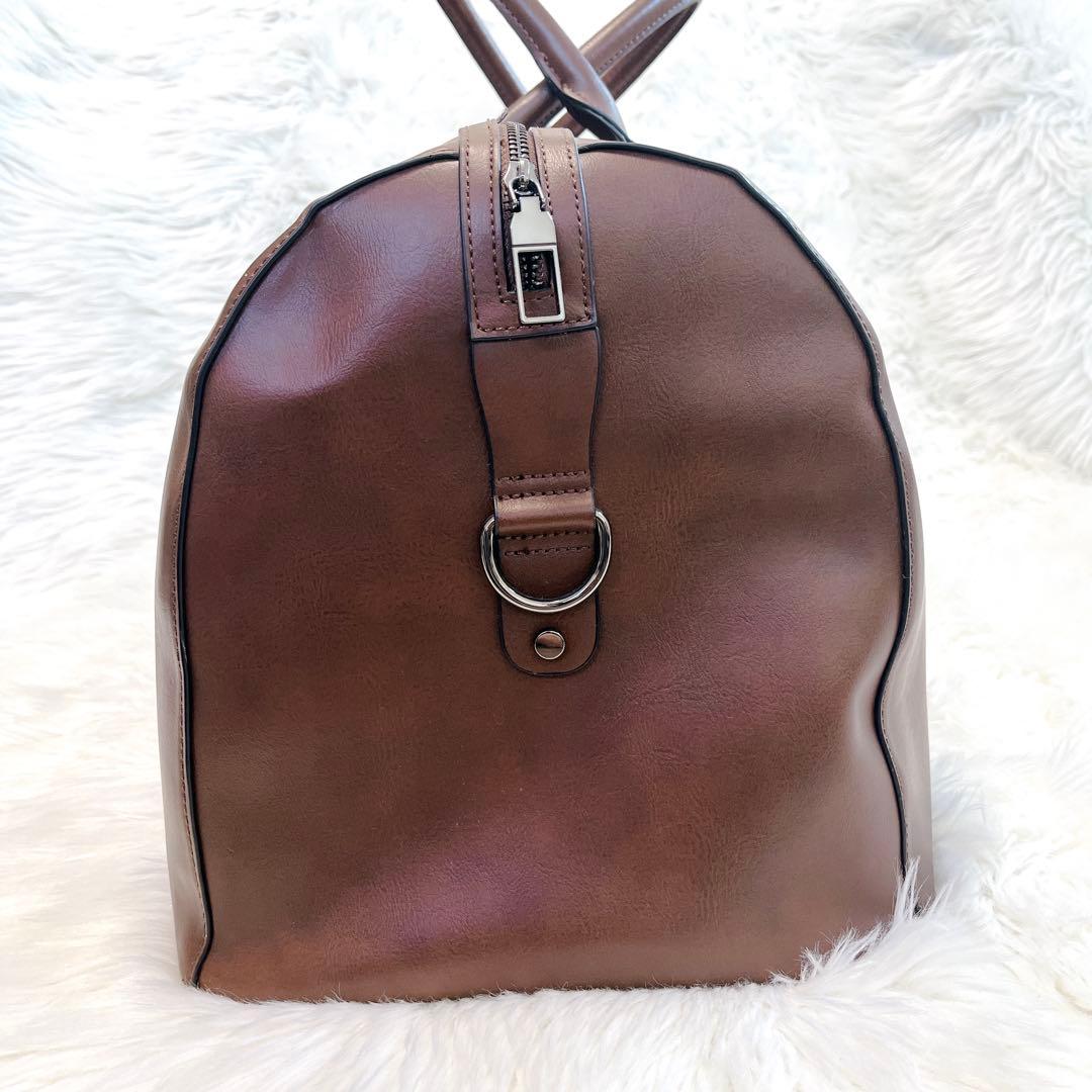 ZARA ザラ ボストンバッグ 2way ブラウン 旅行鞄 レザー 大容量 茶色