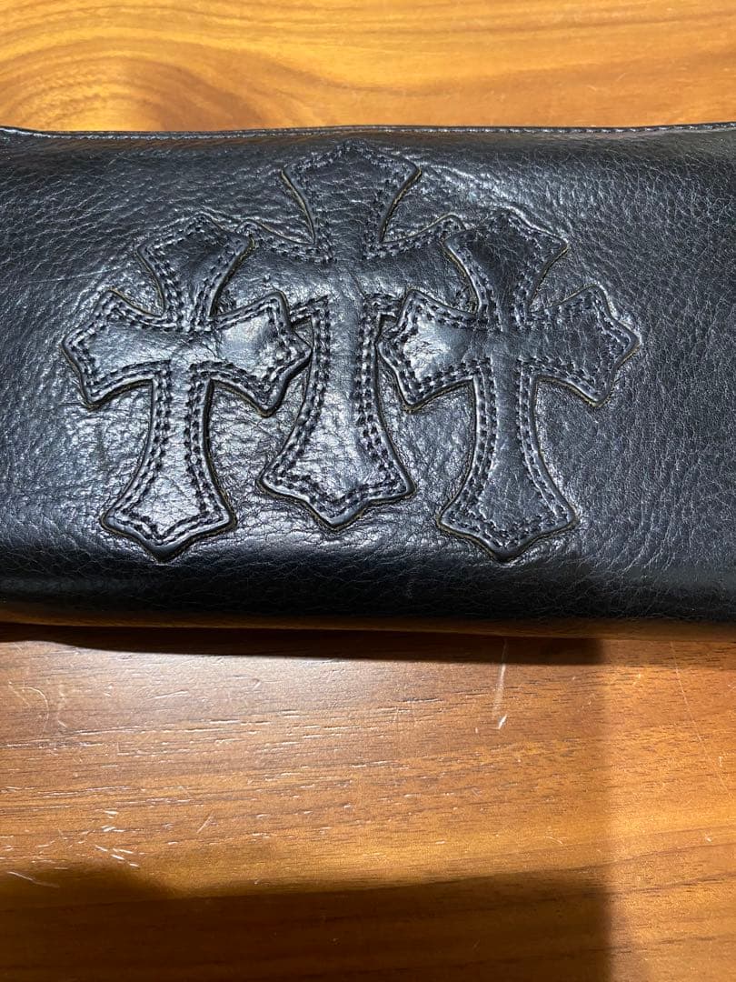 最終値下げ　 クロムハーツ 黒 クロス 長財布 rec f