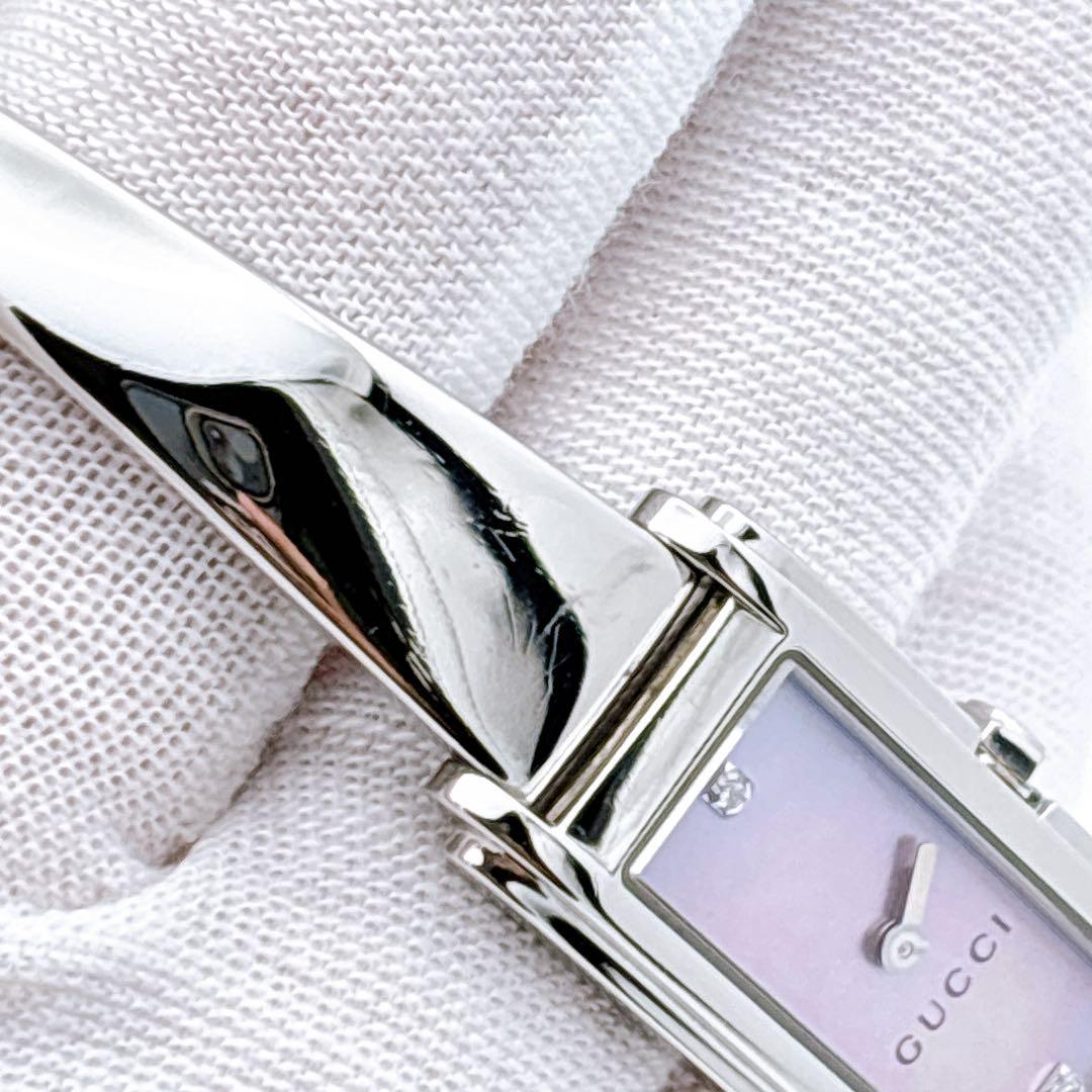 【美品・電池新品】GUCCI 109 ピンク シェル ダイヤ レディース