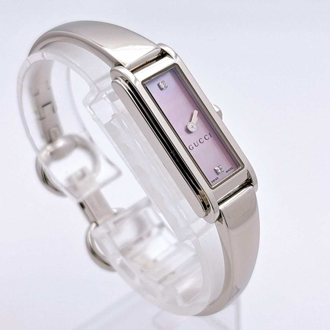【美品・電池新品】GUCCI 109 ピンク シェル ダイヤ レディース