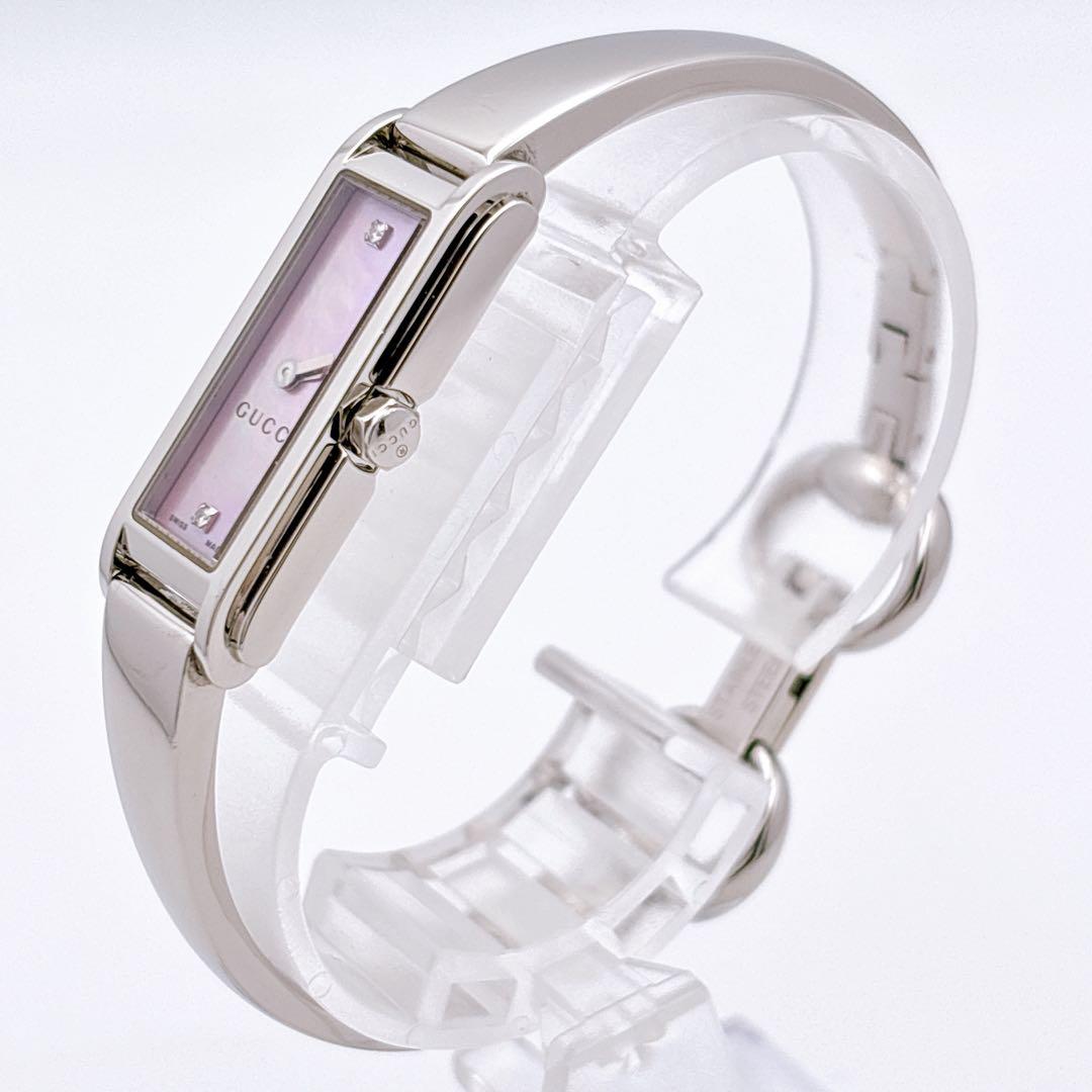 【美品・電池新品】GUCCI 109 ピンク シェル ダイヤ レディース